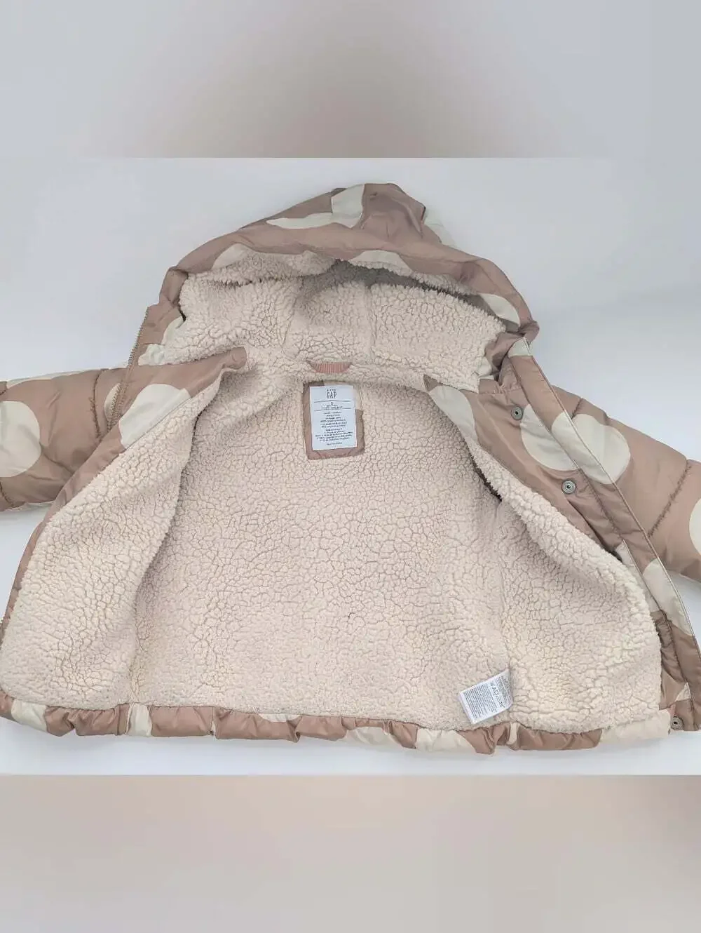 GAP Girls' (Size 5) Sherpa-Lined Puffer Jacket w/Hood